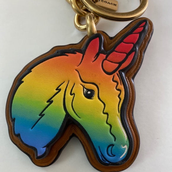 Coach Unicorn Pride Rainbow Keychain NWT🦄 - Picture 4 of 5